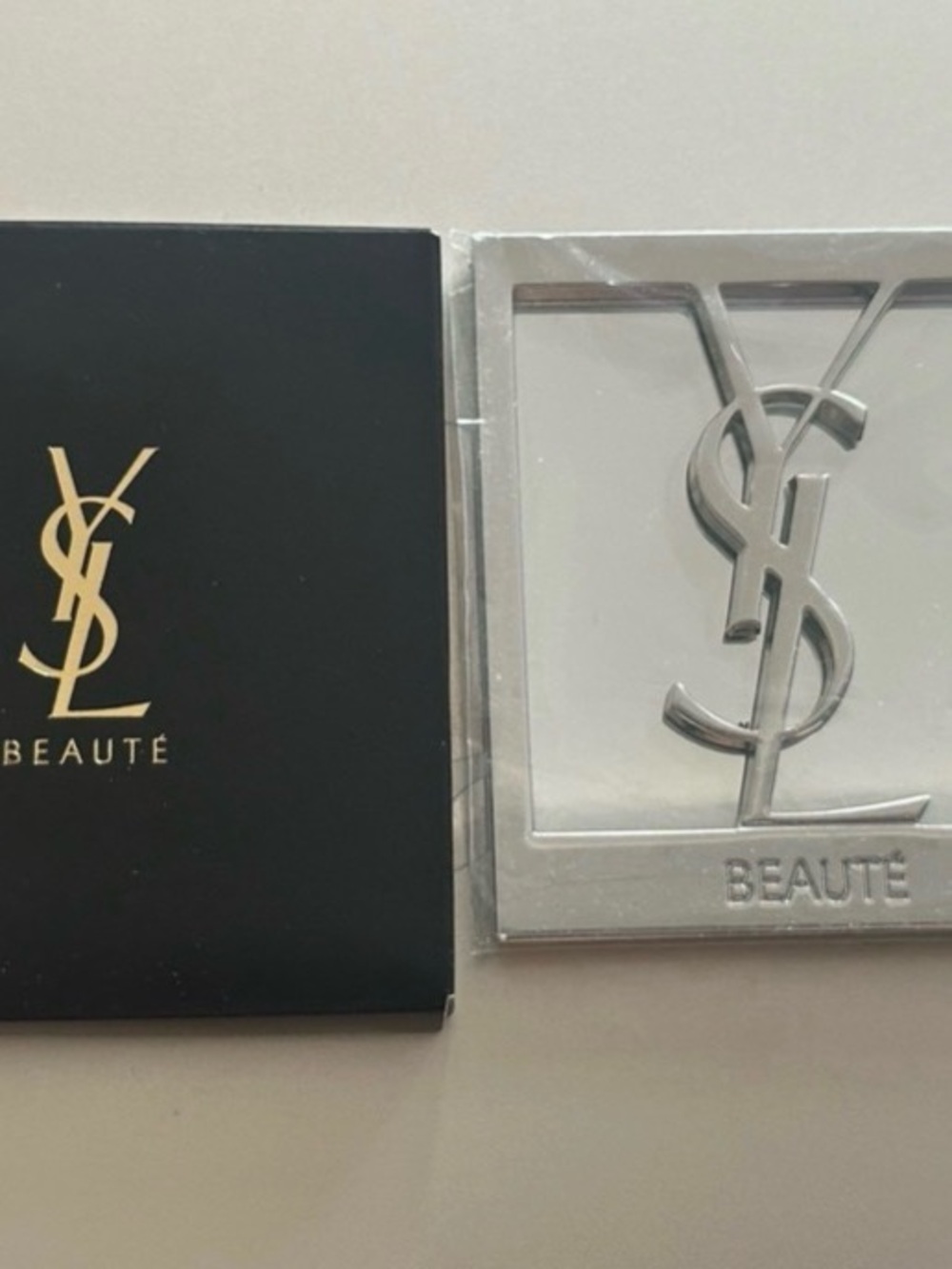 Yves Saint Laurent Metal Compact Mirror in Silver